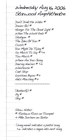 2006-08-16 DMB Setlist