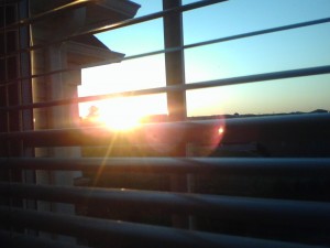 Picture of sunset from our apartment window.